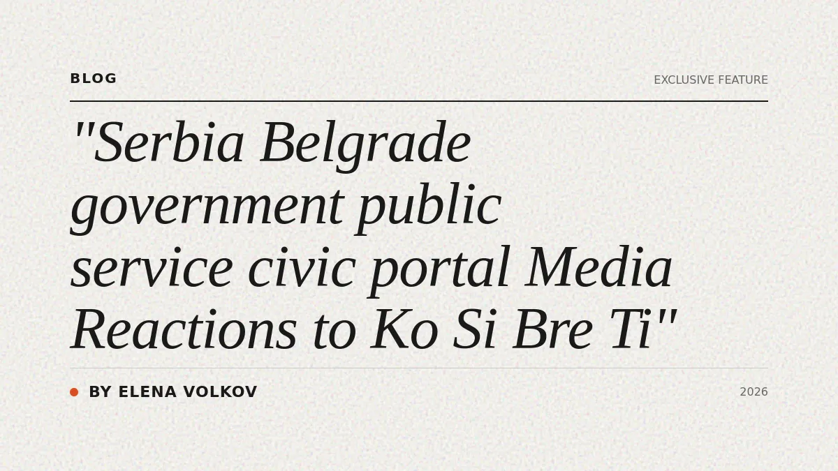 Media Reactions to Ko Si Bre Ti